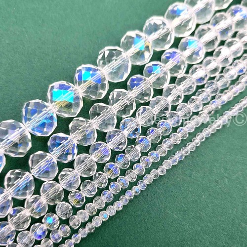 Clear crystal faceted - ab,